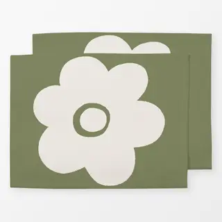 Tischset Große Kirschblüte auf Grün