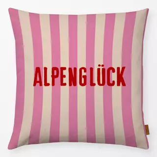 Kissen Alpenglück Rot Streifen Pink