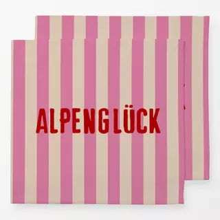 Servietten Alpenglück Rot Streifen Pink