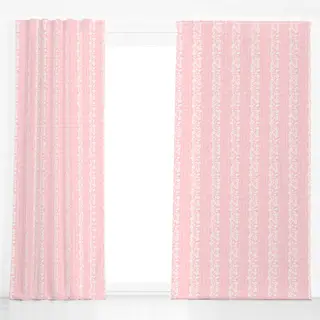 Dekovorhang Florale Streifen Pink