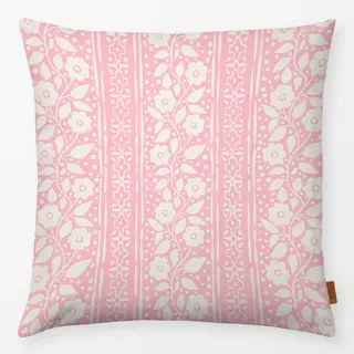 Kissen Florale Streifen Pink
