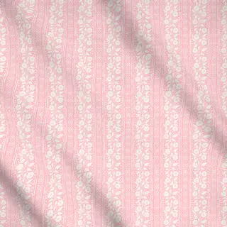 Meterware Florale Streifen Pink