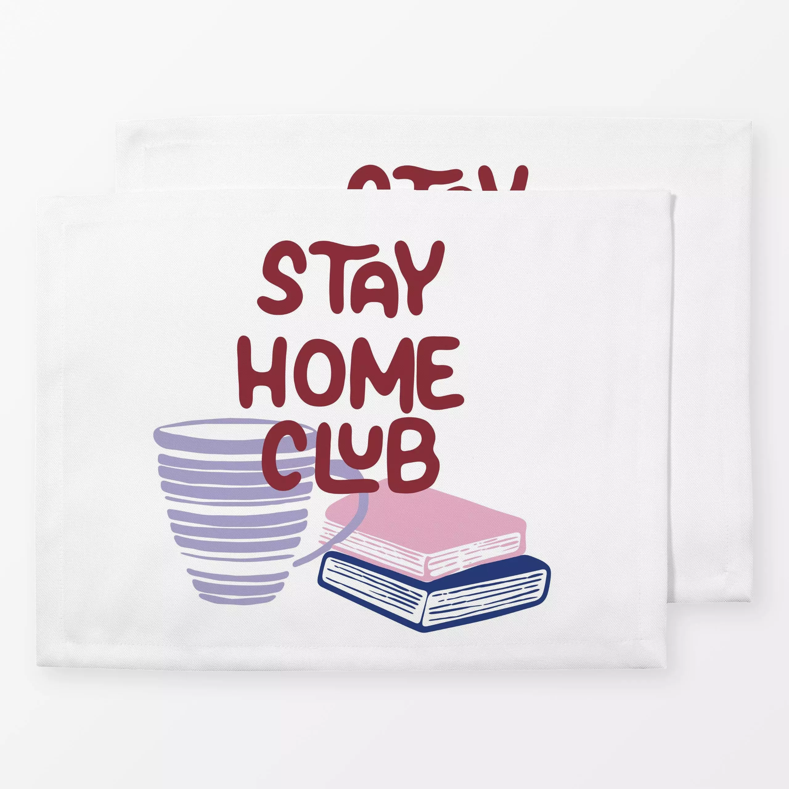 Tischset Stay Home Club - Sprüche & Schriftzüge - von „moDeern Design Studio"; Home, Hygge, Cozy, zuhause, hyggelig, homeswe...