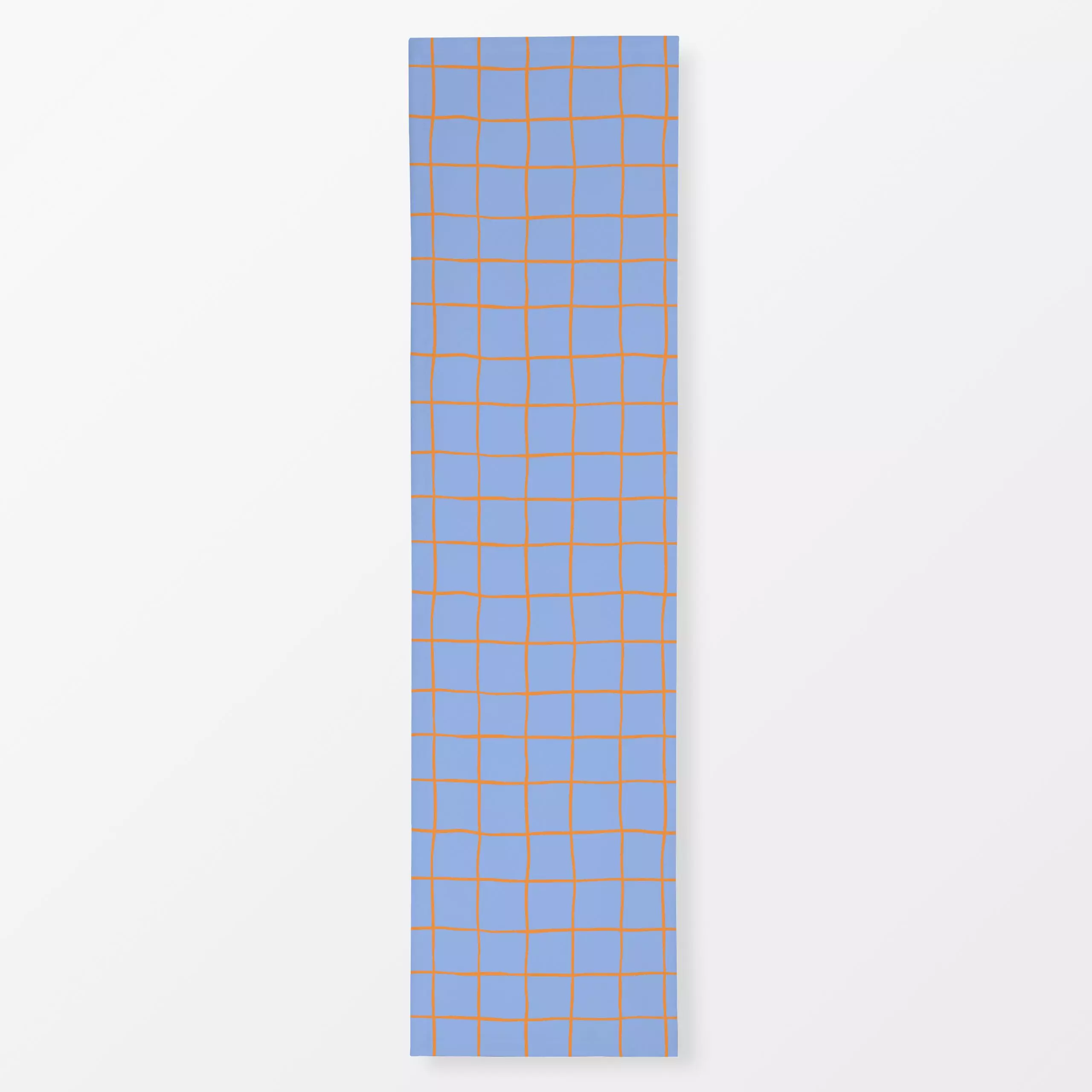 Tischläufer Karo Blau Orange, gemustert, Ostern, von Studio Kesse