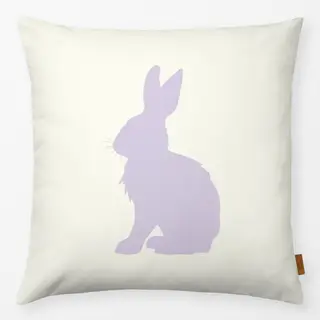 Kissen Hase Silhouette Lila Creme