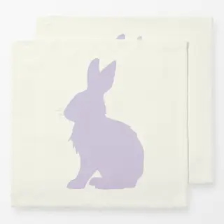 Servietten Hase Silhouette Lila Creme