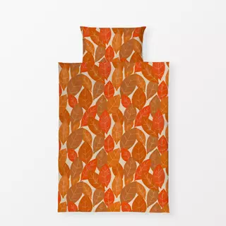 Bettwäsche Blätter orange
