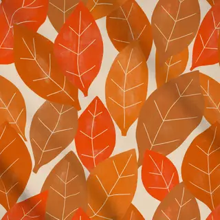 Meterware Blätter orange