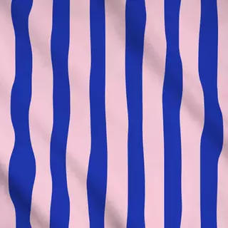 Meterware Streifen blau-rosa