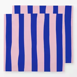 Servietten Streifen blau-rosa