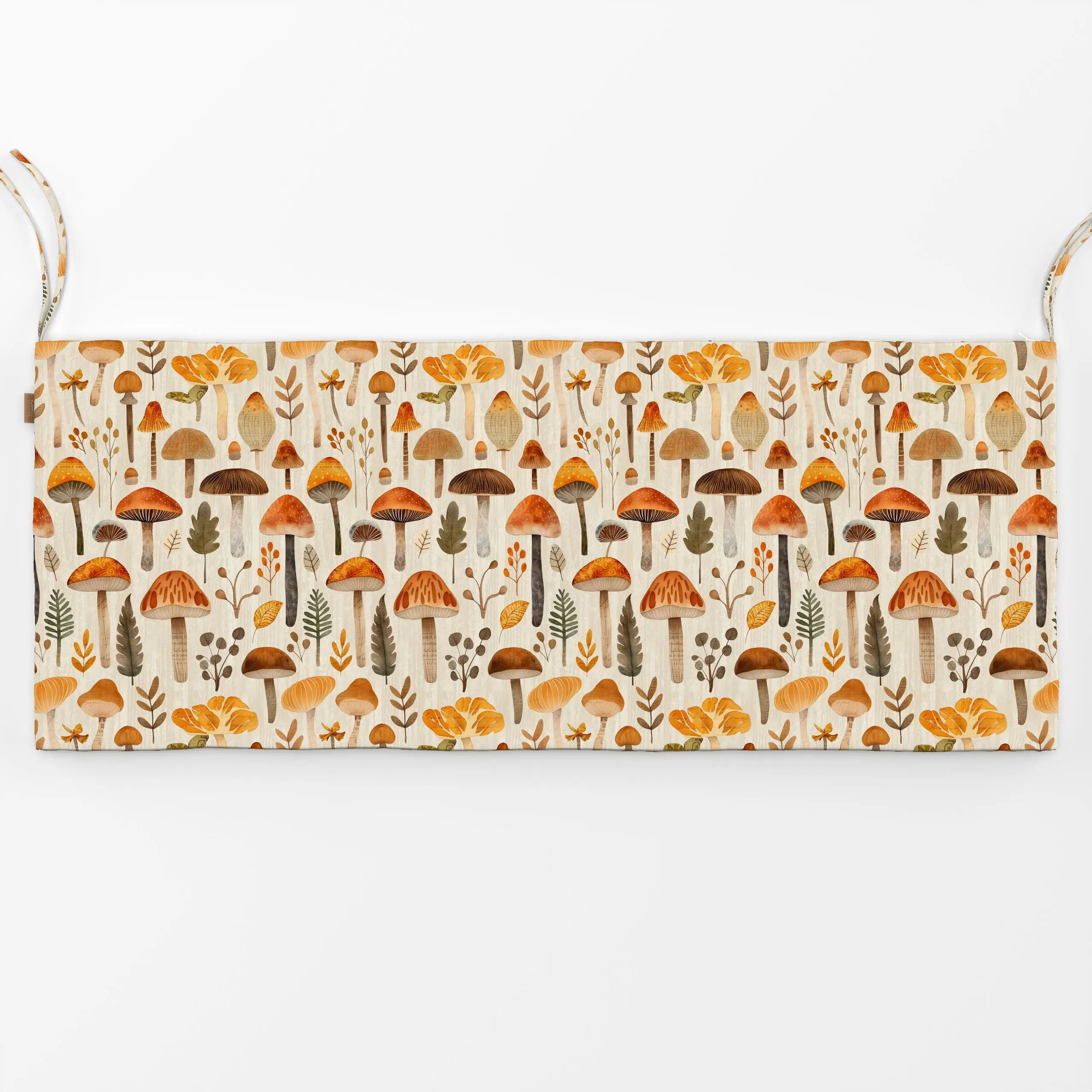 Bankauflage Mushroom Woodland - Herbst, Pflanzen & Botanik - von „Andrea Haase"; Aquarell, Blätter, Laub, Wald, Cozy, Herbst...