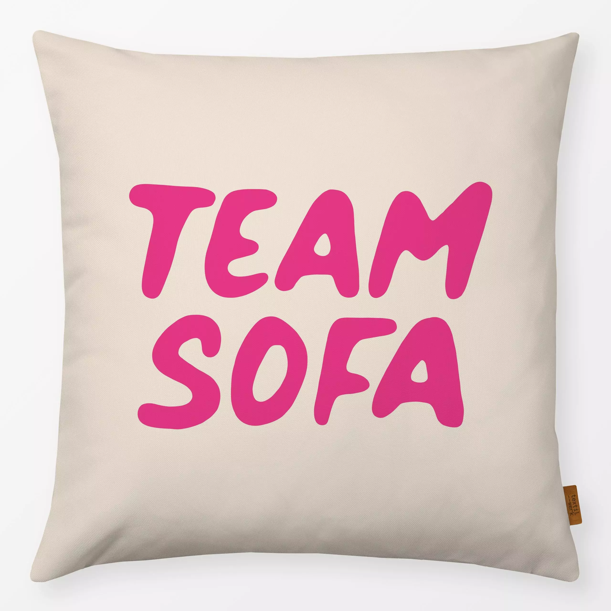 Kissen Team Sofa pink - Herbst, Sprüche & Schriftzüge - von „Studio Kesse"; Home, Cozy, Herbst, Couch, Sofakissen, herbstkol...