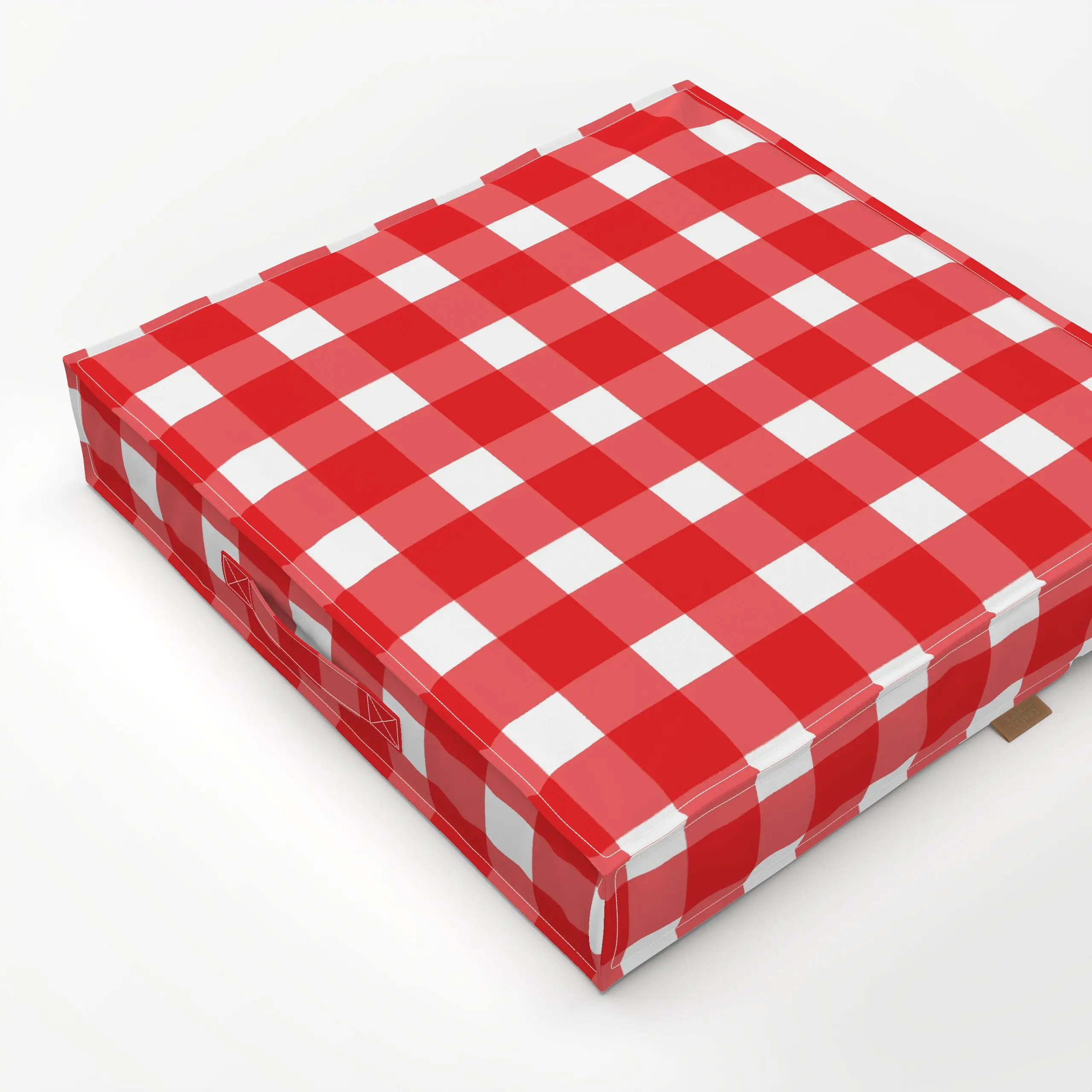 Bodenkissen Karo Rot - Frühling, Symbole & Muster - von „Janna Schipper"; Sommer, Karo, kariert, gingham, checks