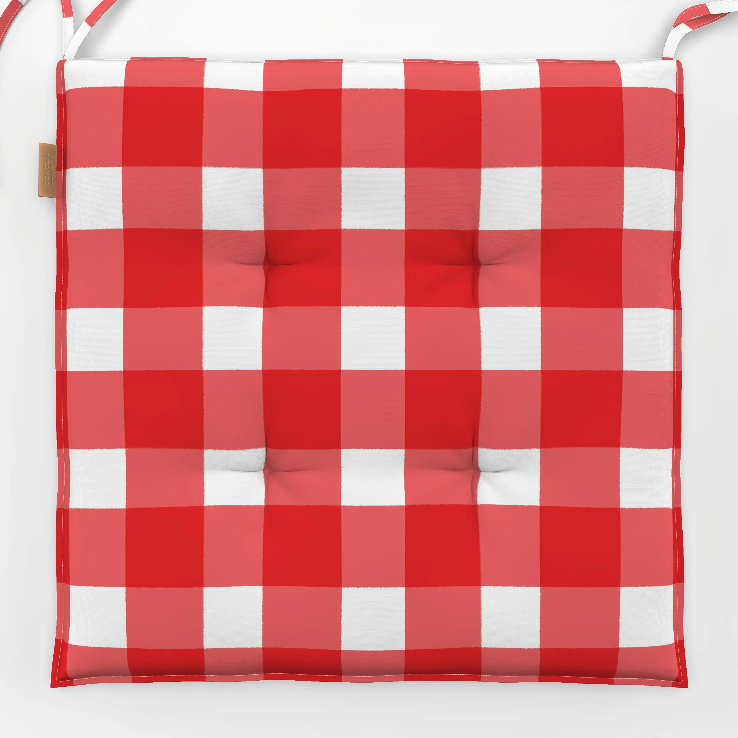 Sitzkissen Karo Rot - Frühling, Symbole & Muster - von „Janna Schipper"; Sommer, Karo, kariert, gingham, checks
