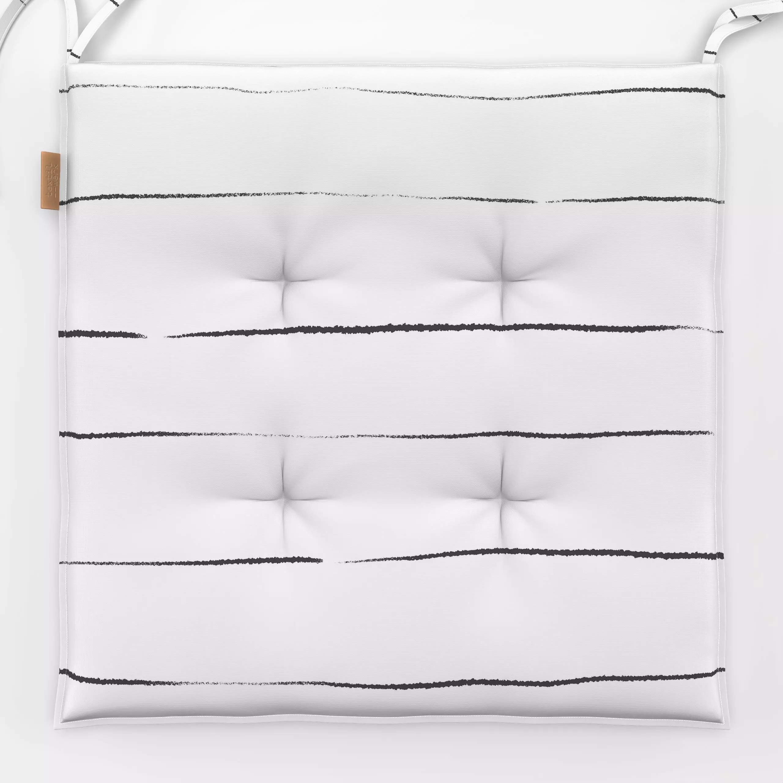 Sitzkissen Stripes On White - Symbole & Muster - von „Julia Schumacher“; minimal, Linien, Streifen, Kissen, lineart, juliasc...