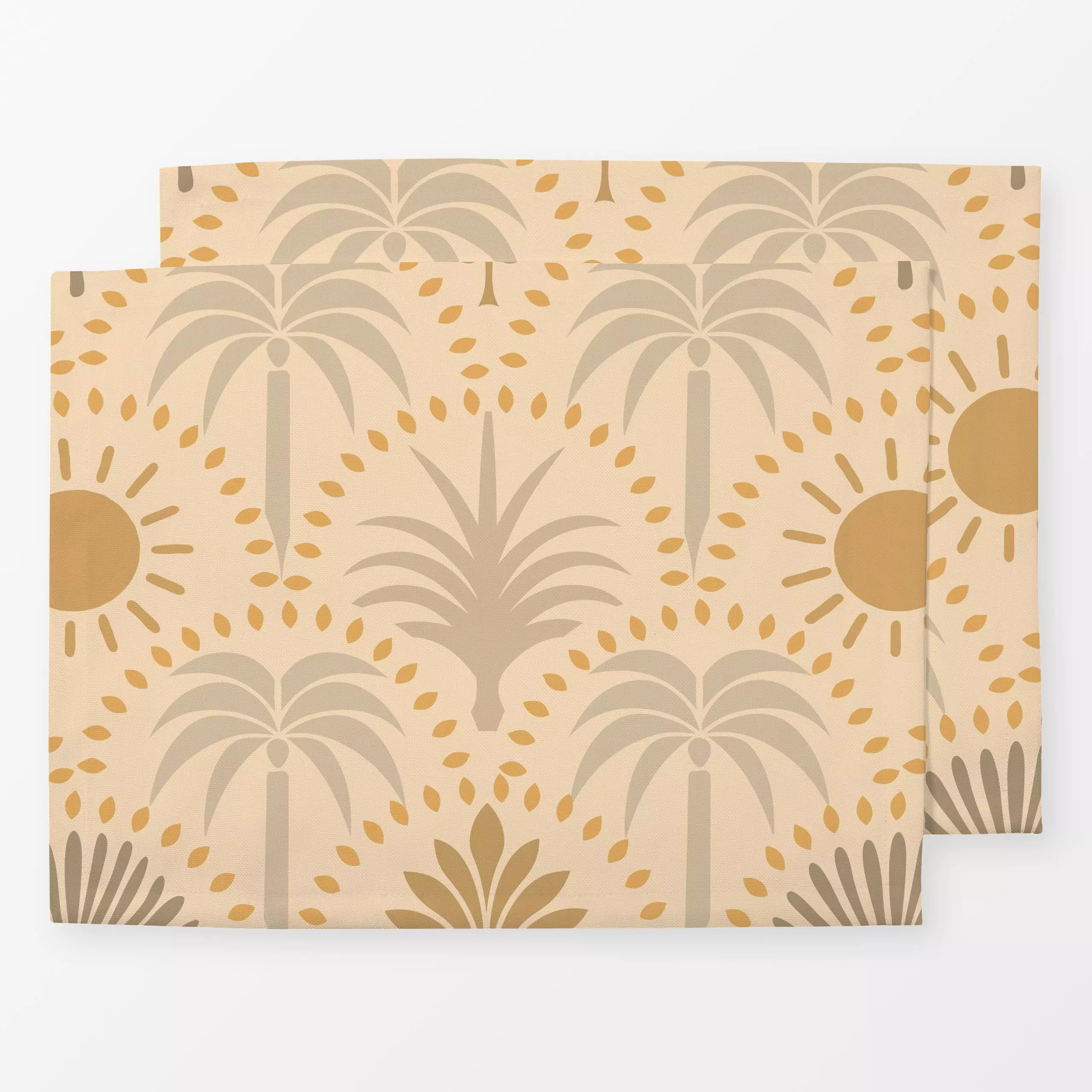 Tischset Palm Springs Mid Century Beige, Blumen, tropisch, Sommer, von Andrea Haase