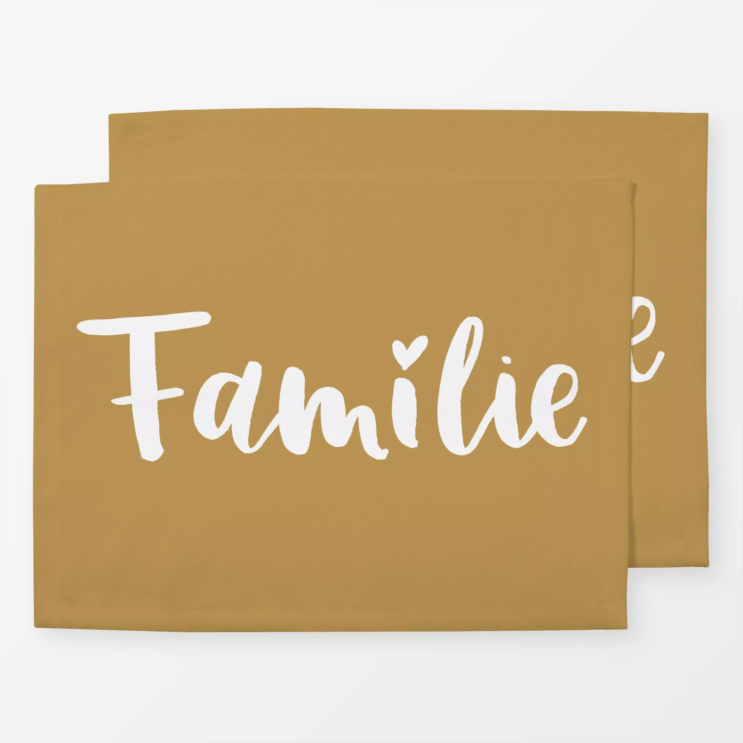 Tischset Familie senf - Herbst, Sprüche & Schriftzüge - von „Katrin Graff"; Family, Herbst, Herz, Familienkissen, Familie, o...