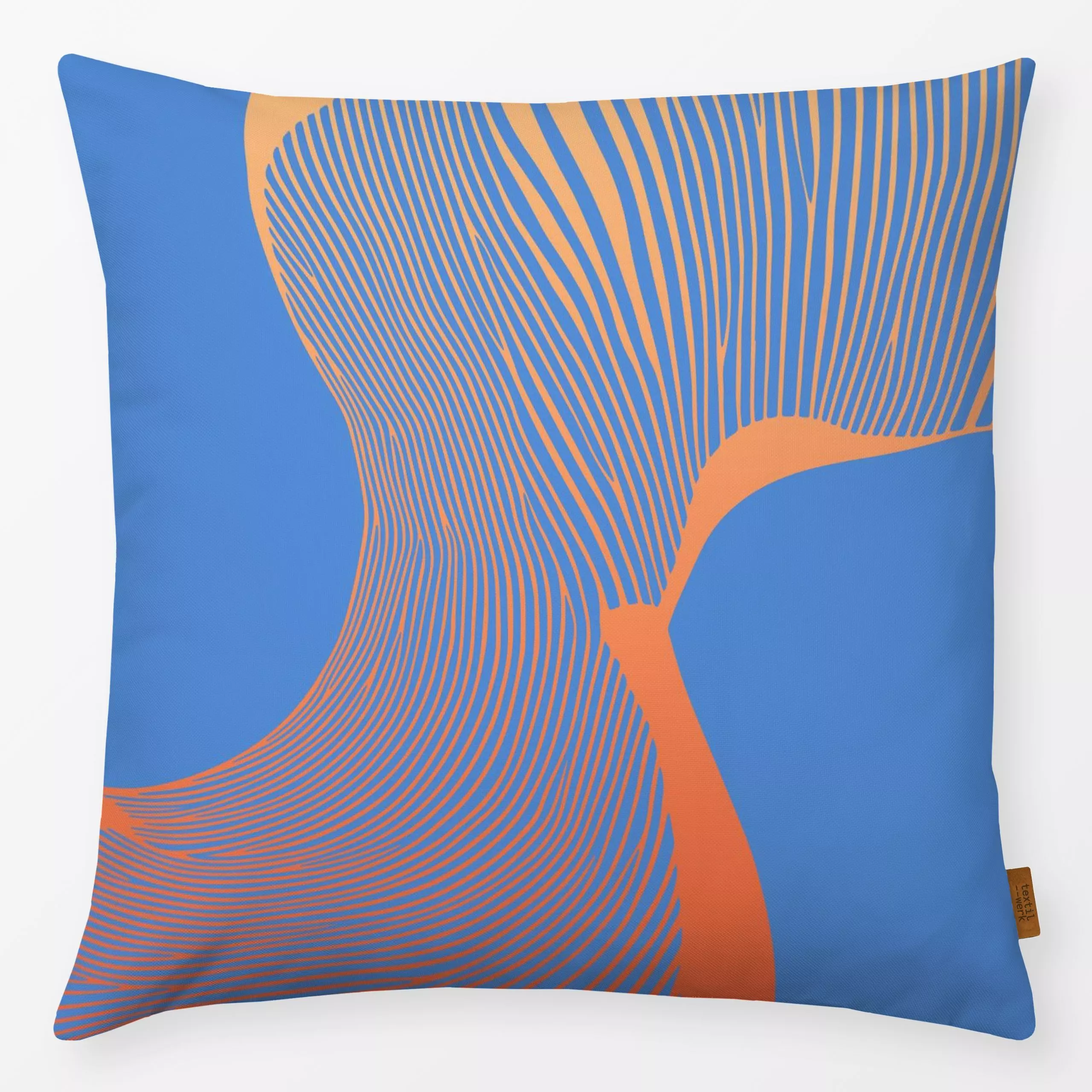 Kissen Organic Lines 03 Orange Graded - Liebe, Romantik & Pride, Symbole & Muster - von „BOUDOIR BOBO"; Linien, abstrakt, Or...