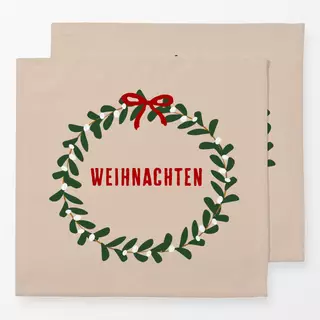 Servietten Kranz Weihnachten Beige