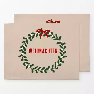 Tischset Kranz Weihnachten Beige