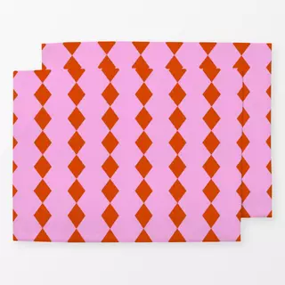 Tischset Blush Tangerine Raute