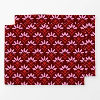 Tischset Vintage Florals brown red