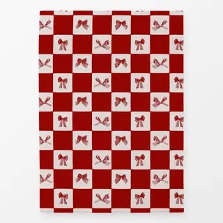 Geschirrtücher Checks Schleifen Rot