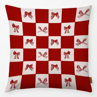 Kissen Checks Schleifen Rot