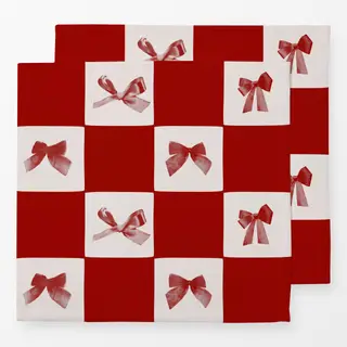 Servietten Checks Schleifen Rot