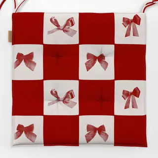 Sitzkissen Checks Schleifen Rot