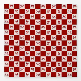Tischdecke Checks Schleifen Rot