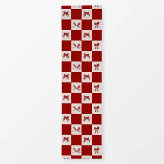 Tischläufer Checks Schleifen Rot