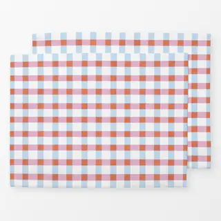 Tischset Karomuster Blau Rot