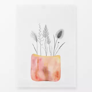 Geschirrtuch Vase mit Gräsern