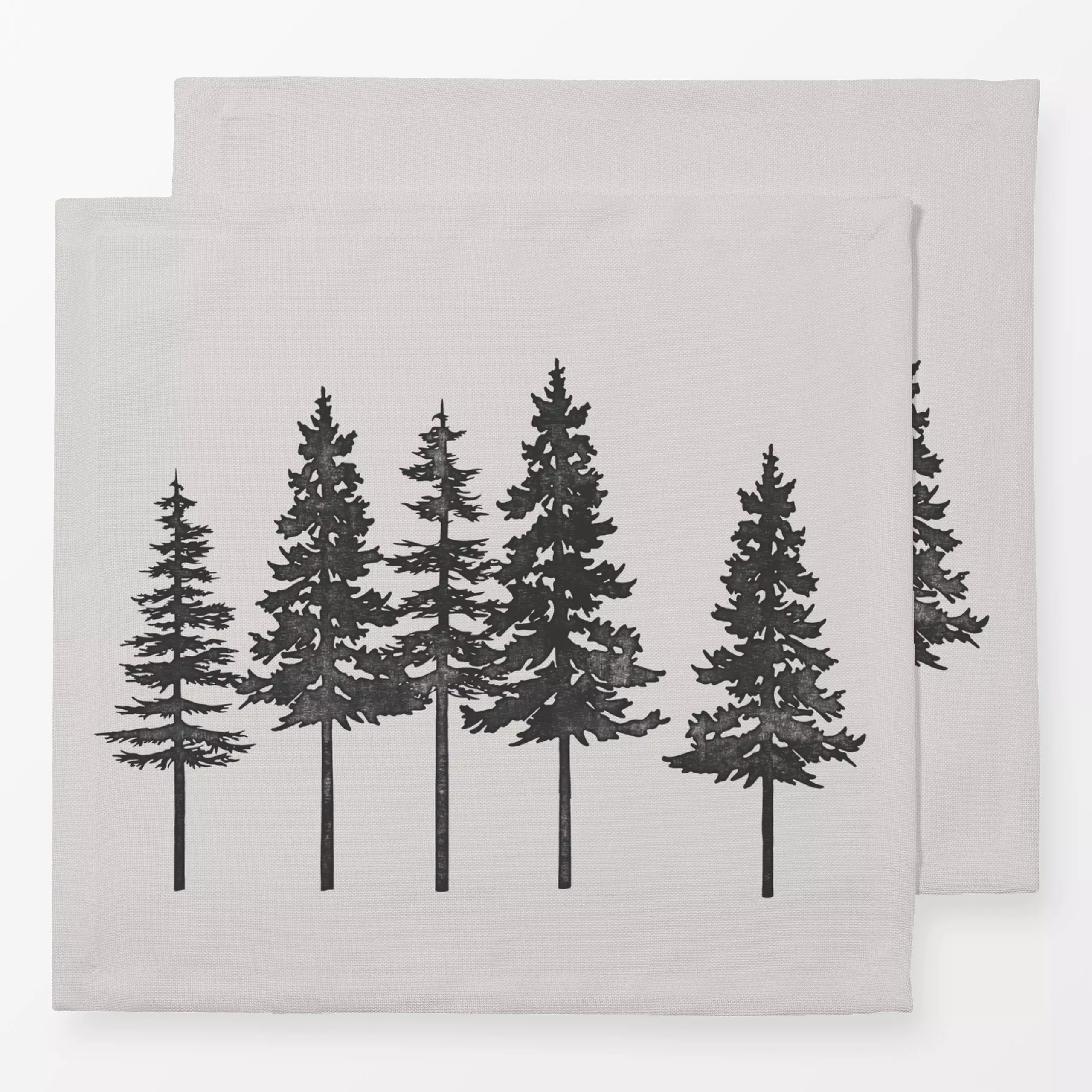 Servietten Tannenbäume hellbeige - Weihnachten, Winter - von „Studio Kesse"; Bäume, Wald, Tannenbaum, Tannenzapfen, Weihnach...
