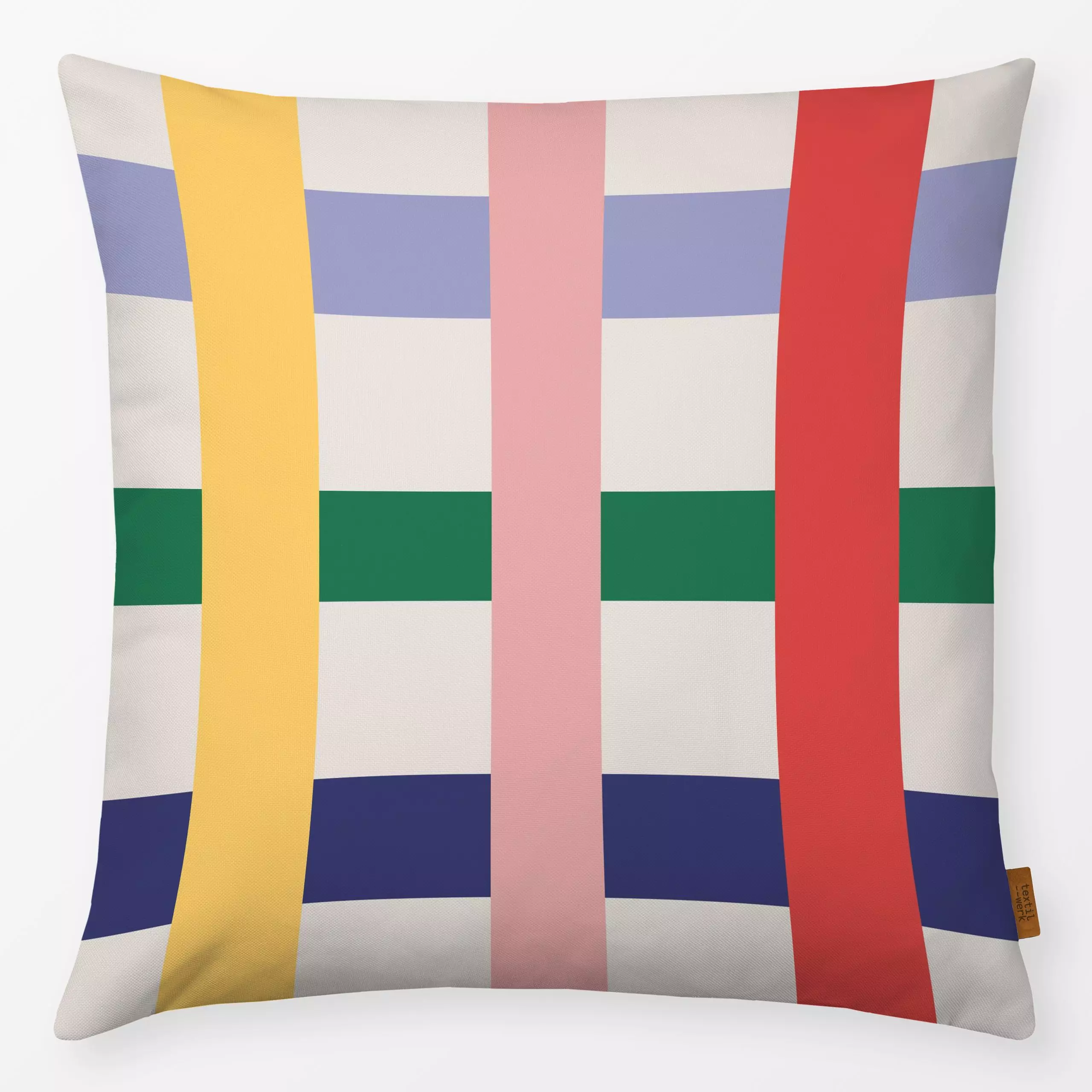 Kissen Hello Spring Lines Colorful - Symbole & Muster - von „Jana Driver"; Streifen, Karo, bunt, Fruehling, spring, Streifen...