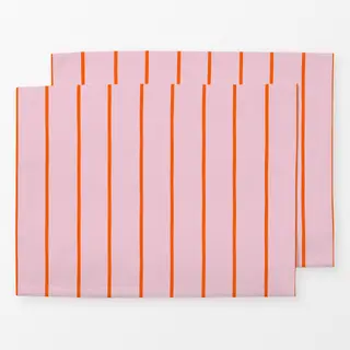 Tischset Dünne Streifen Rosa & Rot