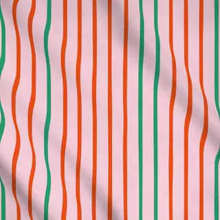 Meterware Streifen Duo | rosa-rot-grün
