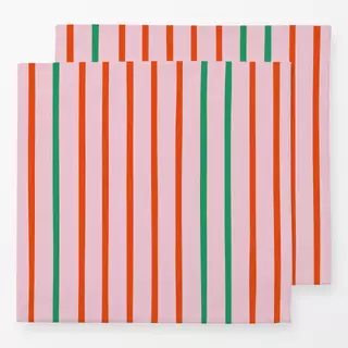 Servietten Streifen Duo | rosa-rot-grün