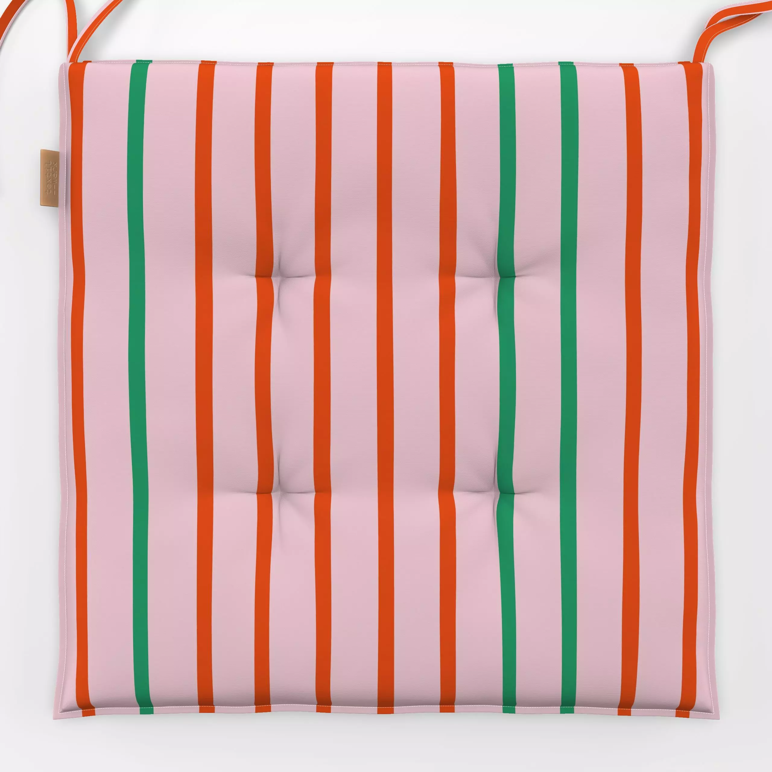 Sitzkissen Streifen Duo | rosa-rot-grün - Weihnachten, Symbole & Muster - von „moDeern Design Studio"; Streifen, Weihnachten...