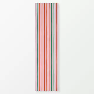 Tischläufer Streifen Duo | rosa-rot-grün