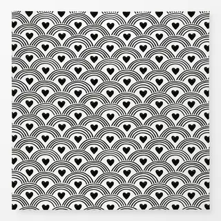 Tischdecke Scallop schwarzweiß