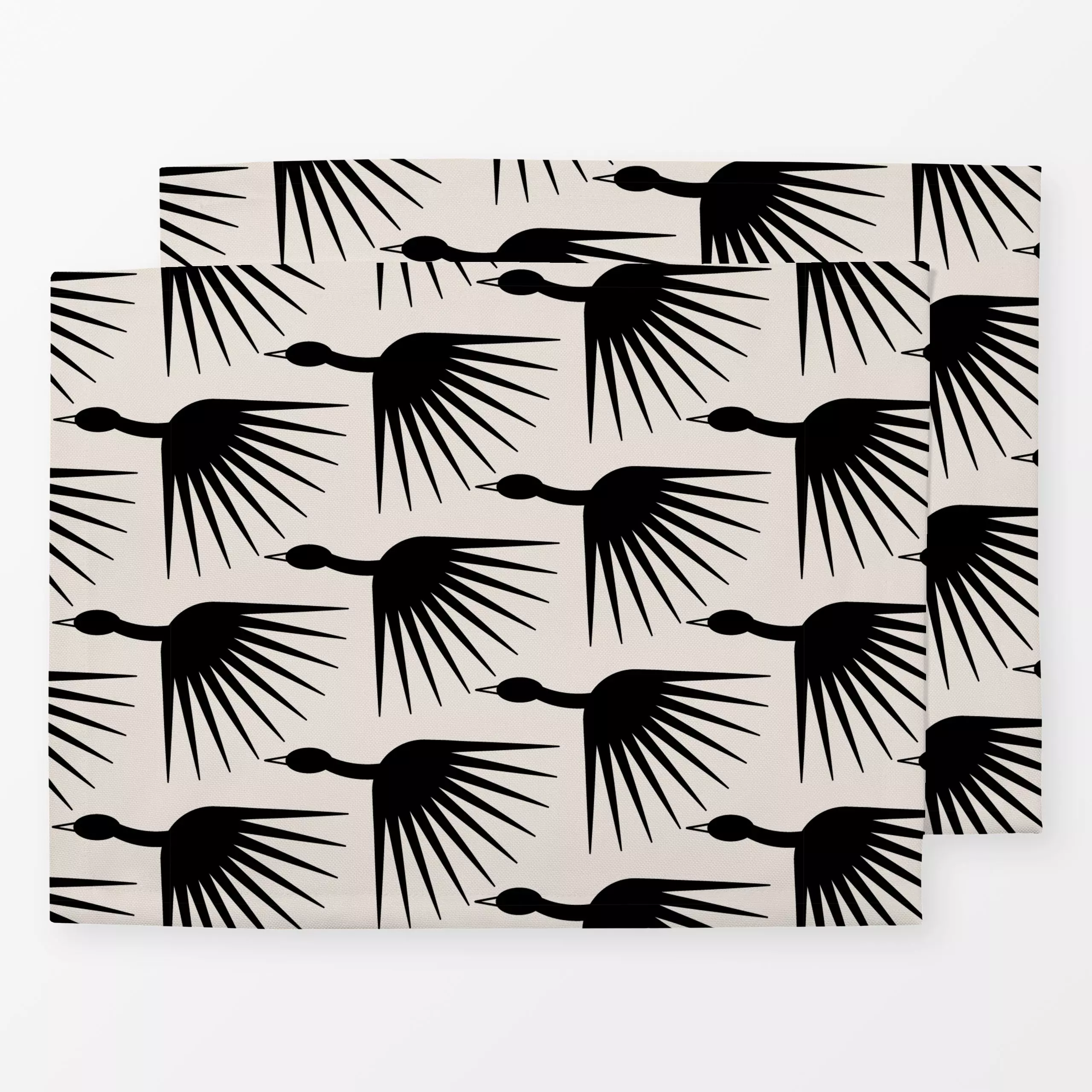 Tischset Die Kraniche ziehen 2 - Tiere, Symbole & Muster - von „Uta Naumann“; boho, abstrakt, Vogel, grafisch, kranich, mini...
