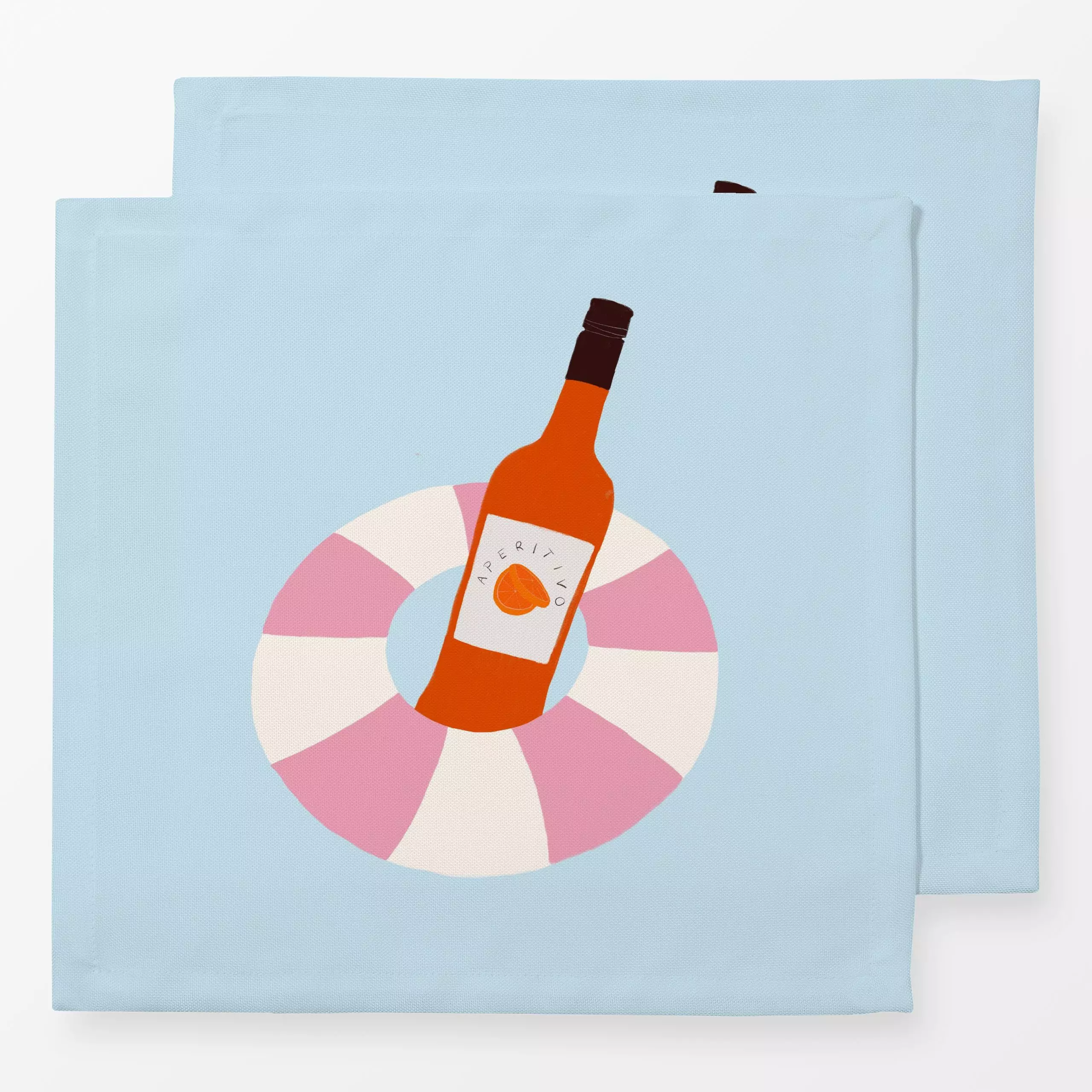 Servietten Aperitivo Schwimmring - Sommer, Küche, Essen & Trinken - von „Sophie Augustin Illustration"; Schwimmen, Sommer, p...