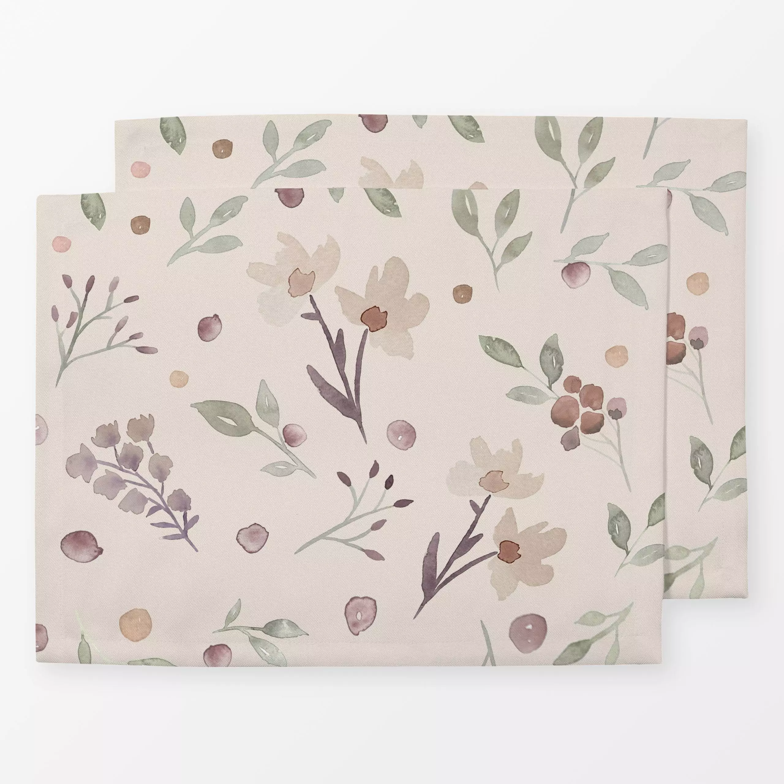 Tischset Pastel Blätter und Blumen - Blumen & Florales, Symbole & Muster, Pflanzen & Botanik - von „Bloomery Decor"; Blätter...