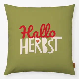 Kissen Hallo Herbst grün