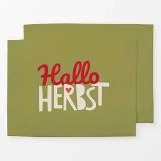 Tischset Hallo Herbst grün