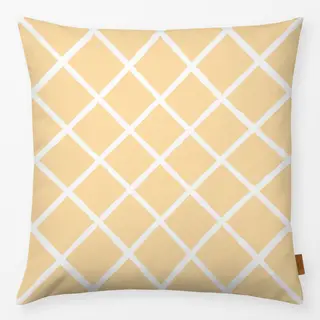 Kissen Raute Muster Hellgelb