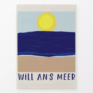 Geschirrtücher Will an's Meer Typo Strand