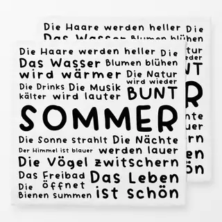 Servietten SOMMER VIBES - schwarzweiss